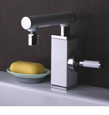 Square Ceramic Brass Basin 1 Hole Tap Faucet With Bake Lacquer Surface For Hotel