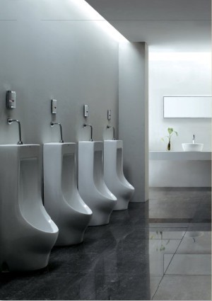 Bathroom Ceramic Water Saving Stand Up Urinal With Self-Closing Valve
