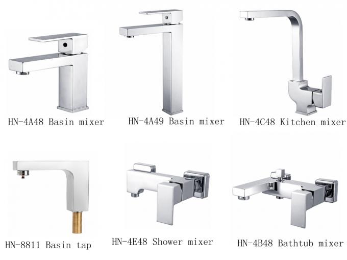 Single Handle Square Style Wall Mount Brass Bath Shower Mixer Taps