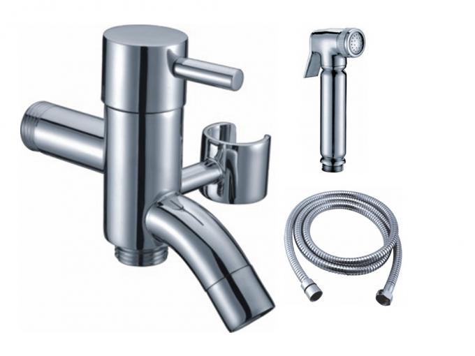 Two Ways Bib Cock With Arab Brass Shower And 1.2M Stainless Steel Hose