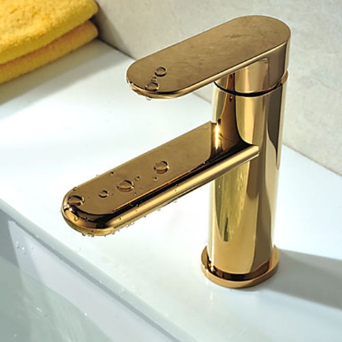 Customized colors Brass Faucets / Ceramic Cartridge For Sink Bathroom Basin
