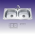 Best Polished Stainless Steel Sinks For Kitchen , Double Bowl With Draining for sale
