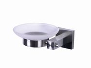 China Wall-Mounted Glass Soap Dishes Bathroom Hardware Collections , Stainless Steel Bracket distributor