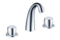 China Deck Mounted High End Scale Basin Tap Faucets With Two Rotation Handle , Three Holes distributor