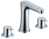 Best Ceramic Three Hole Bathroom Sink Basin Double Handle Tap Faucets Chrome Plated for sale