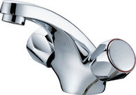 China Polished Metered Two Cross Handle One Hole Basin Tap Faucets With Ceramic Cartridge distributor