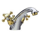 China Chromed Plated Basin Tap Faucets With 2 Cross Handle , Ceramic Cartridge Tap distributor