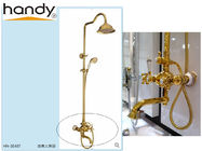 Best Golden Wall Mounted Shower Mixer Taps Faucet with solid top shower for sale