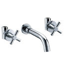 Brass 2 Cross Handle Wall Mounted Basin Taps , Ceramic Cartridge Faucet for sale