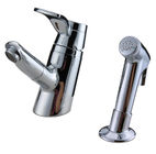 China Unique 2 Hole Ceramic Low Pressure Basin Taps Faucets , Pull Out Shower Head With Switch distributor