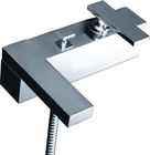 China Two Hole Flat Single Handle Mixer Taps For Bathtub , Wall Mounted Mixer Tap distributor