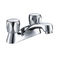 Double Handles Brass Basin Tap Faucets For 2 Holes Bathroom Sink Basin supplier