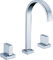 Two Square Handles Basin Sink Faucets Mounted In Three Faucet Holes supplier