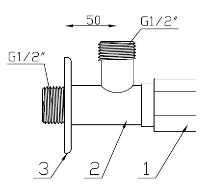 Single Hole Rotary Switch Brass Angle Valves , Wall-Mounted Angle Valve