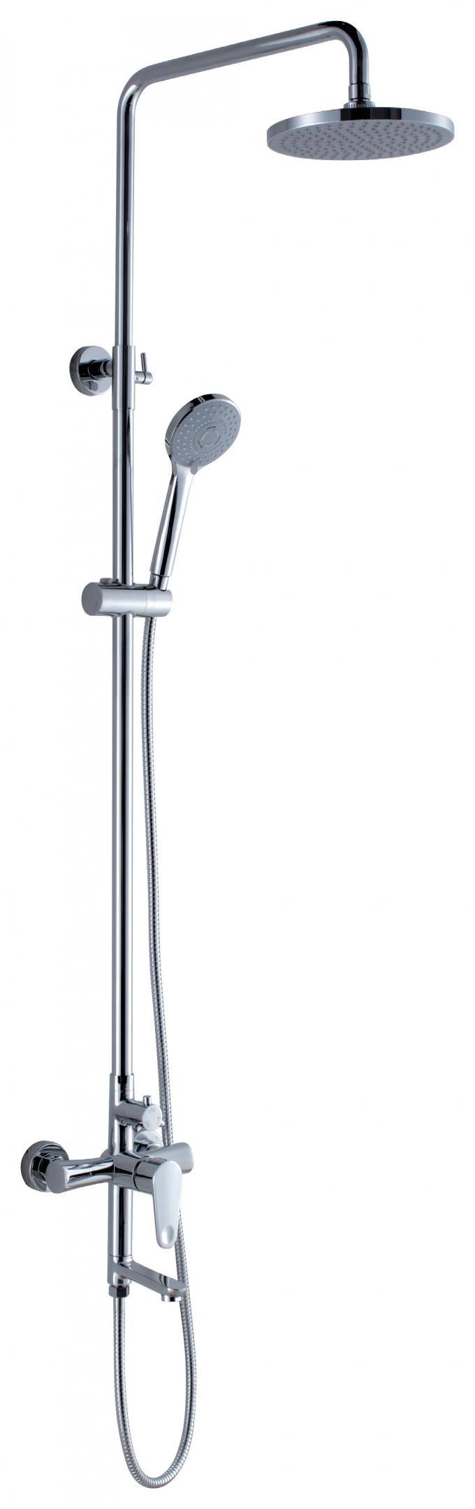 Chrome Plated Single Lever Bath Rain Shower Mixer Taps With 8" Top Shower