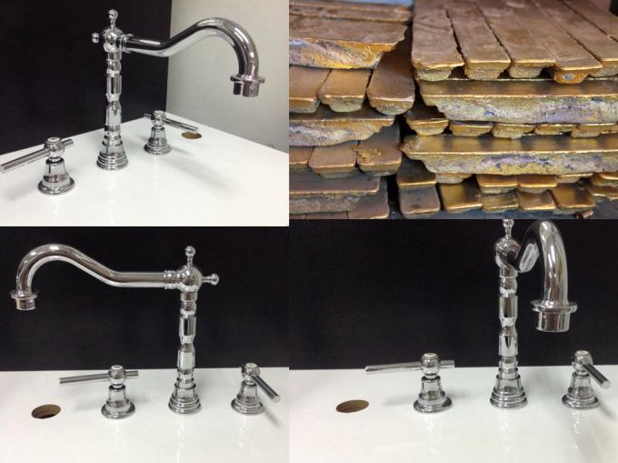 Three Holes Installation Kitchen Tap Faucets Made of Low - Lead Brass