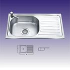 China Round Shape Single bowl Stainless Steel Kitchen Sinks With Drainboard distributor