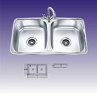 China Double Rectangular Bowl Undermount Stainless Steel Kitchen Sinks With Faucet distributor