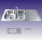 China American Standard Stainless Steel Kitchen Sinks Undermount , Double Bowl 380X320 distributor