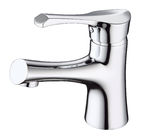 Best Hotel Contemporary Polished Ceramic Single Hole Basin Tap Faucets Brass Chrome for sale