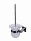 China Long Handle Plastic Toilet Brush Bathroom Hardware Collections With Glass Holder distributor