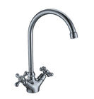 China Hot And Cold Water Kitchen Tap Faucet Polished With 2 Cross Handles distributor