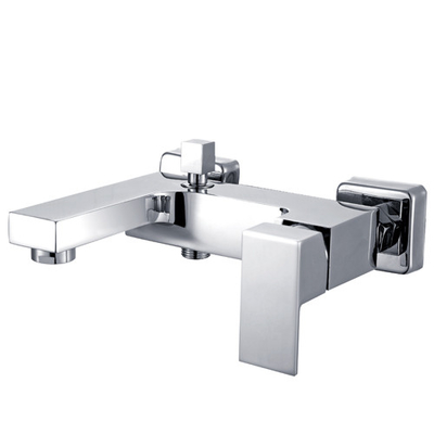 China Square 2 Holes Wall - Mounted Mixer Bath Taps , Popular Bathroom Faucet distributor