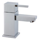 China Elegant Square Single Handle Cold / Hot Basin Tap Faucets With Zinc Alloy Handle distributor