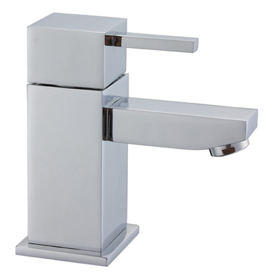 China Elegant Square Single Handle Cold / Hot Basin Tap Faucets With Zinc Alloy Handle distributor