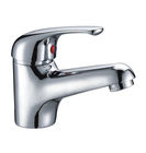 China Zinc Alloy Flat Handle Polished Brass Basin Tap Faucets With Ceramic Valve distributor