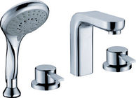 Best Polished Brass Bathtub Mixer Taps With Four Hole , Deck Mounted Bath Faucet for sale