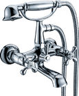 Best Double Handle Wall Mounted Bath Mixer Taps With Shower , Ceramic Cartridge Faucet for sale
