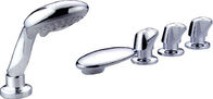 Best Chrome Polished Bathtub Mixer Taps , Three Handle Pull Out Shower Faucet for sale