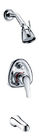 China Chrome Polished Ceramic Bathtub Mixer Tap With Fixed Brass Shower Head distributor