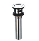 China Push Button Brass Bath Pop Up Waste With Over Flow Drain , Sanitary Ware Waste distributor