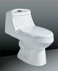 Floor Mounted Ceramic Toilet Sanitary Ware , Dual Flush One-Piece Elongated Toilet for sale
