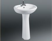 Ceramic Pedestal Basin With Single Tap Hole , Floor Mounted Toilet Sanitary Ware for sale