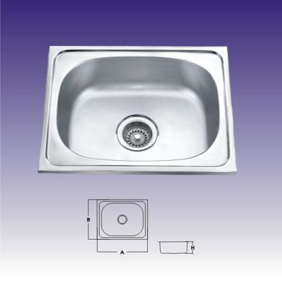 Custom Polished Round One Bowl Stainless Steel Kitchen Sinks Without Faucet