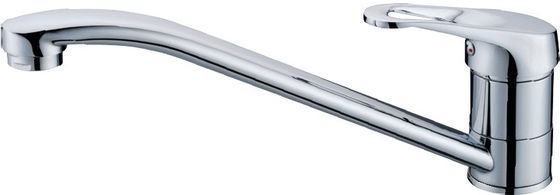 Flat One Handle Ceramic Kitchen Tap Faucet , Single Hole Mixer Tap