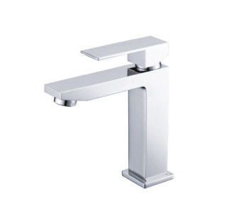 Modern Square Brass Basin Tap Faucets , Deck Mounted Single Cold Type
