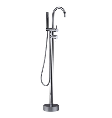 Floor Standing Bathtub Mixer Taps Faucet With Hand Shower , low pressure supplier