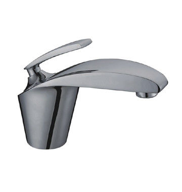 One Handle brass Basin Tap Faucets With Ceramic Cartridge , Chromed Plated