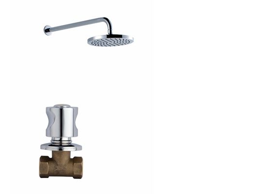 Concealed Wall Mounted Shower Taps With A Single Function Brass Stopper