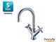 cheap  Low - Lead H59 Brass Kitchen Tap Faucets With Double Cross Handles