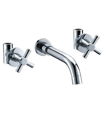 Brass 2 Cross Handle Wall Mounted Basin Taps