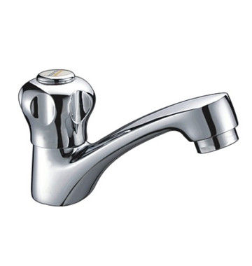 Low Pressure Rotation Handle Lavatory Brass Basin Tap Waterfall Faucet , Single Cold Basin