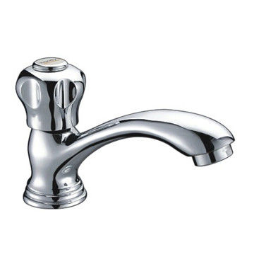 Ceramic Valve Single Hole Brass Basin Tap Faucets , Single Cold Water Basin Tap