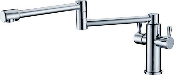 Separate Two Handle Kitchen Tap Faucet , Foldable Rotated Water Pipe Faucet
