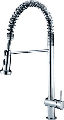 Brass Spring Pull Down Kitchen Tap Ceramic / Single Lever Mixer Taps