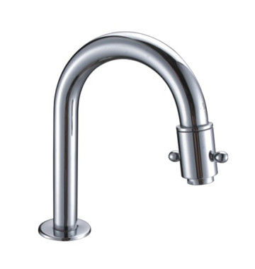 Chrome Plated Single Lever Kitchen Ceramic Cartridge Faucet With Rotated Water Pipe